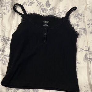 American Eagle Outfitters Black Camisole with Lace Detail